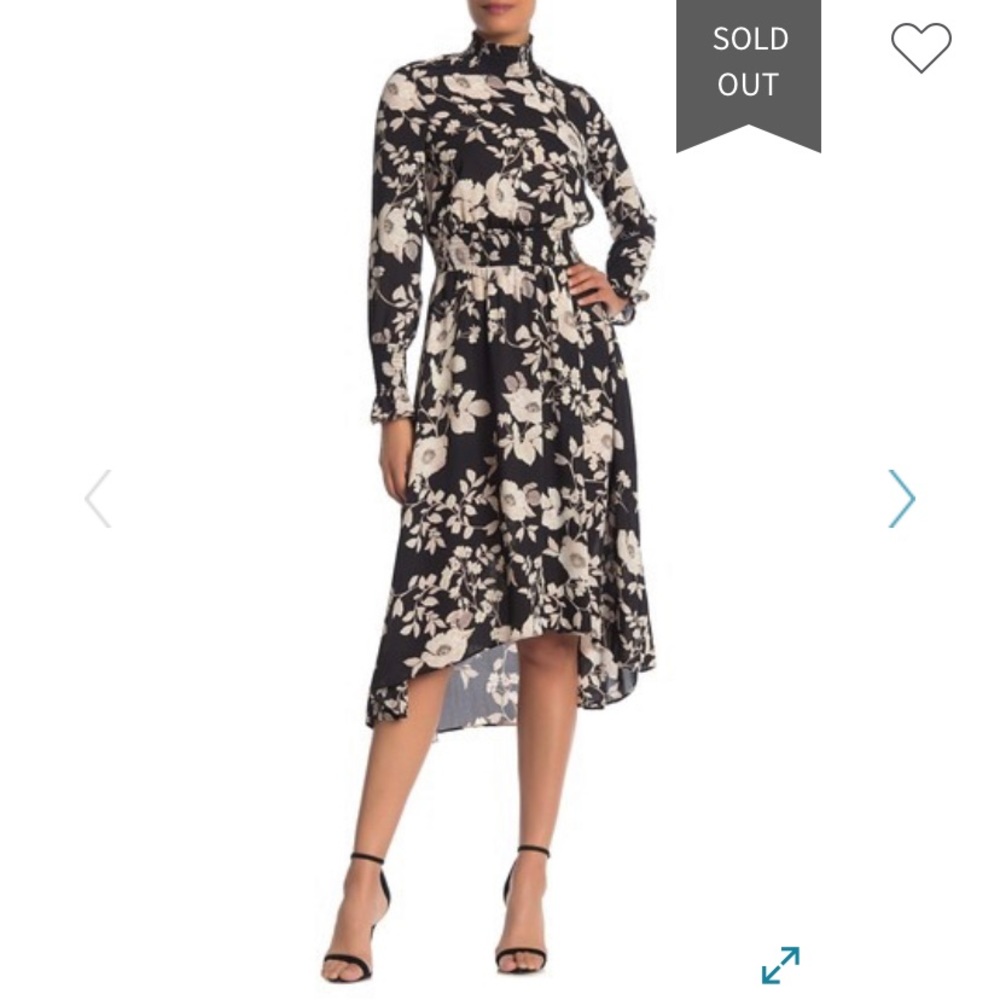 NWT NANETTE LEPORE FLORAL MOCK NECK MIDI DRESS 8